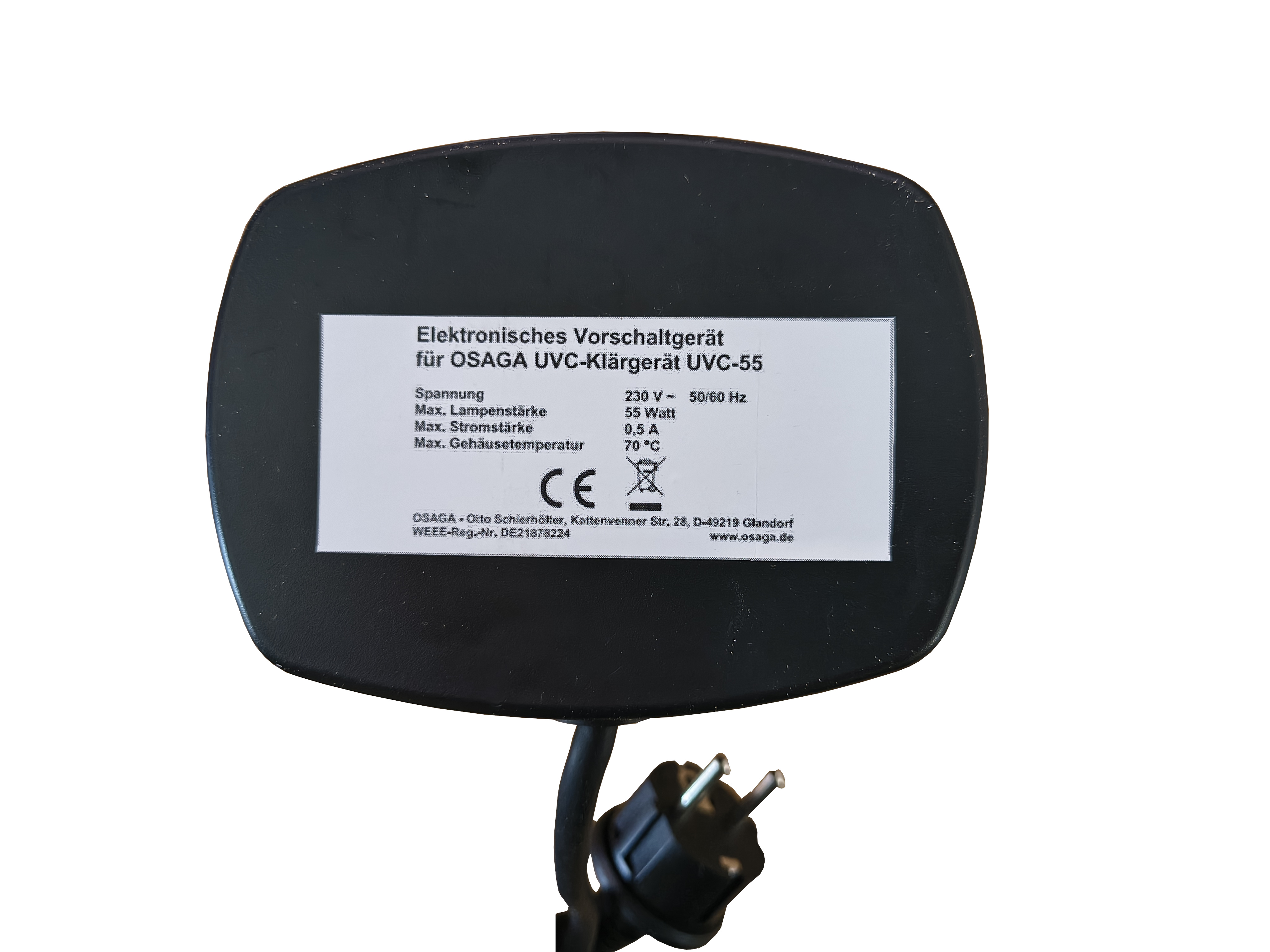 OSAGA Vorschaltgerät UVC-55 für 55 Watt Teichklärer  (neue Version)