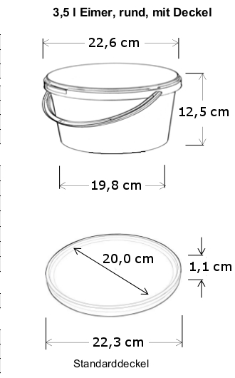 3,5 l Eimer weiß + Deckel