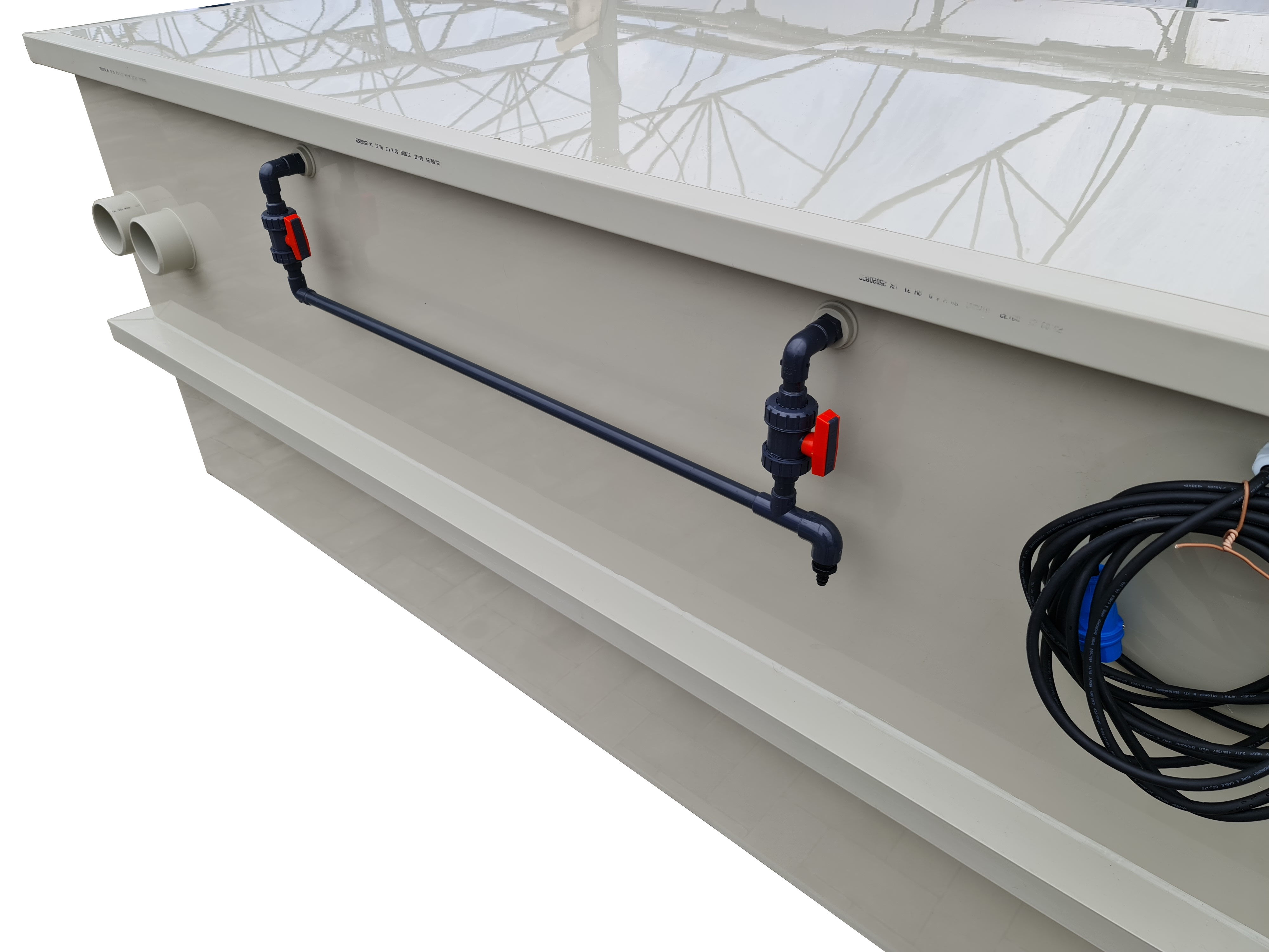 EPS Combi-Trommelfilter CF150 + integrierte Biokammer + integrierte Pumpenkammer + Rinnenspülung + Steuerung + Spülpumpe + UV-Schutz + Edelstahlsieb in Sandwichbauweise Kopie