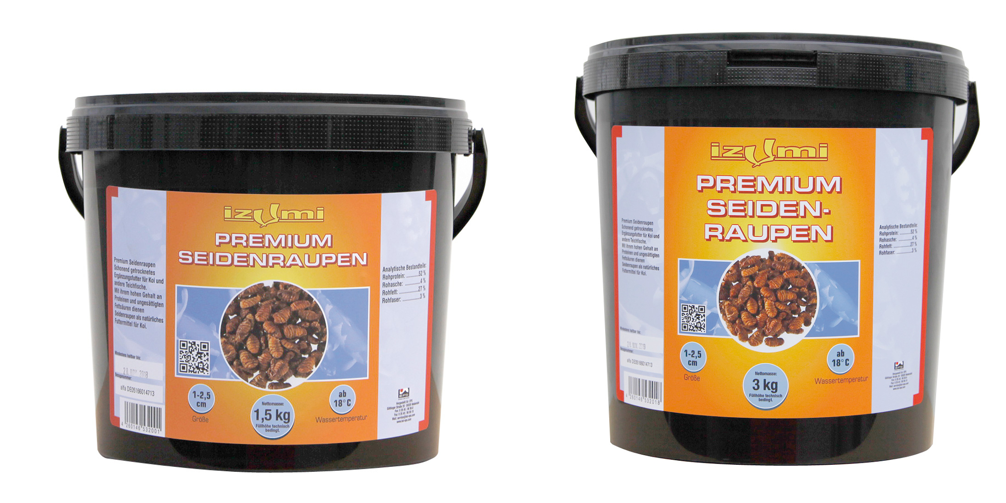 Izumi Premium Seidenraupen  1 - 2,5 cm / 3 kg