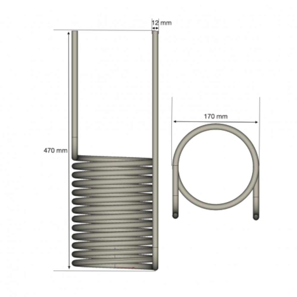 Wärmetauscher (Spirale) 15 KW (Ø 12mm)