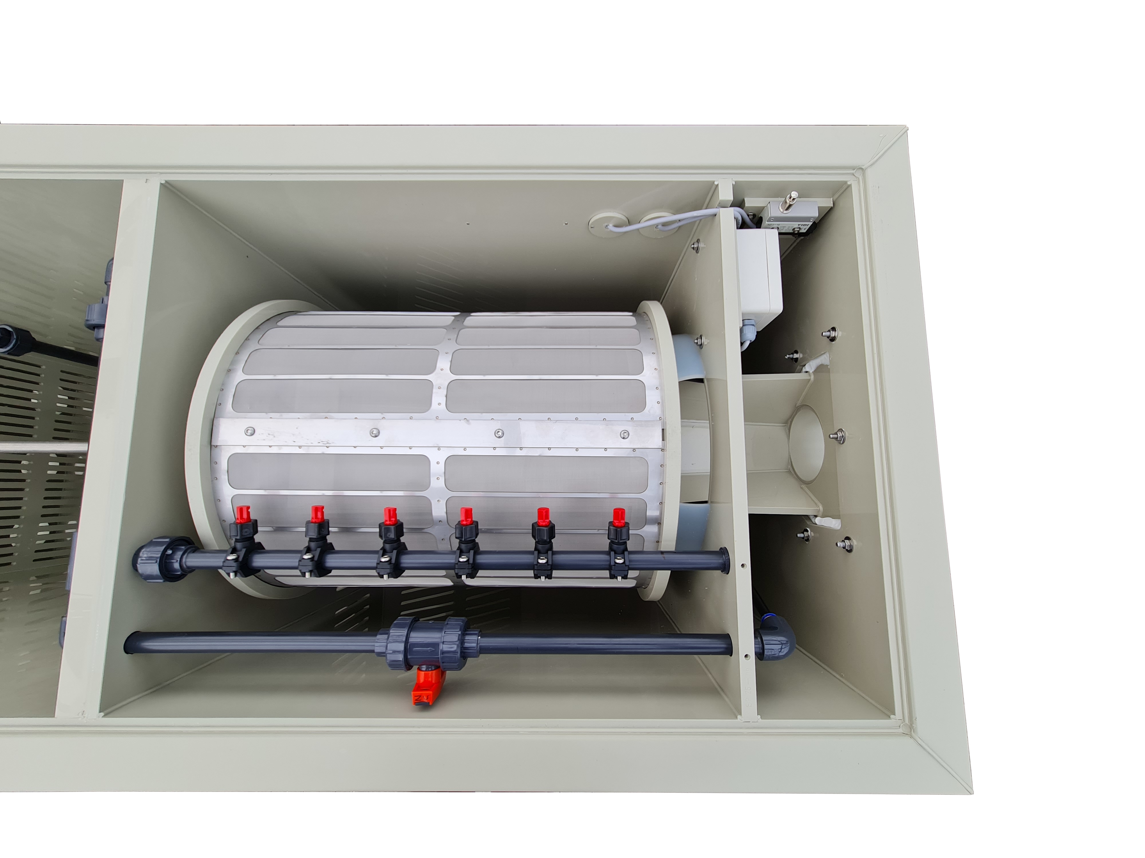 EPS Combi-Trommelfilter CL50 + integrierte Biokammer + Rinnenspülung + Steuerung + Spülpumpe + UV-Schutz + Edelstahlsieb in Sandwichbauweise