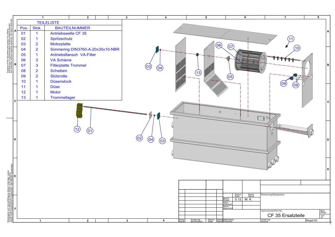 EPS Combi-Trommelfilter CF35 + integrierte Biokammer + integrierte Pumpenkammer + Rinnenspülung + Steuerung + Spülpumpe + UV-Schutz + Edelstahlsieb in Sandwichbauweise