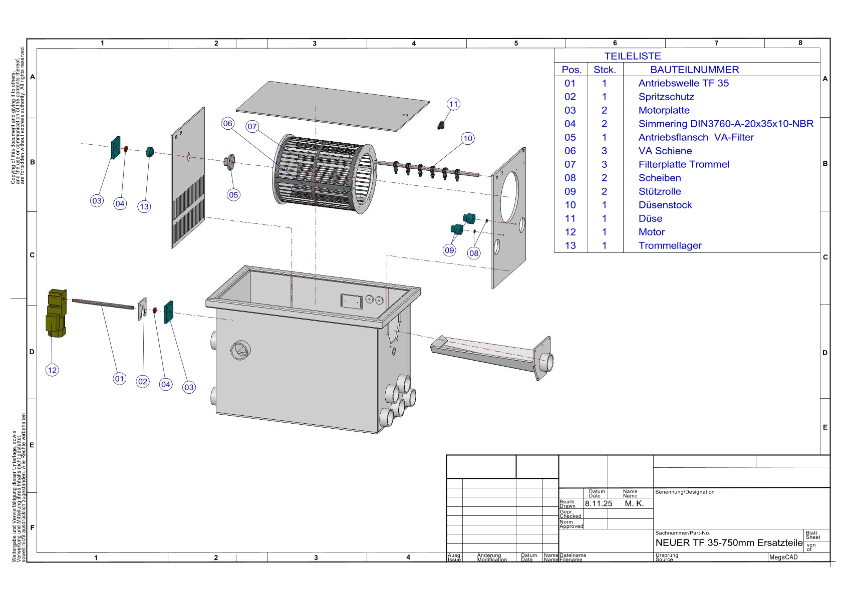 EPS Trommelfilter TF50 + integrierte Pumpenkammer + Rinnenspülung + Steuerung + Spülpumpe + UV-Schutz + Edelstahlsieb in Sandwichbauweise Kopie