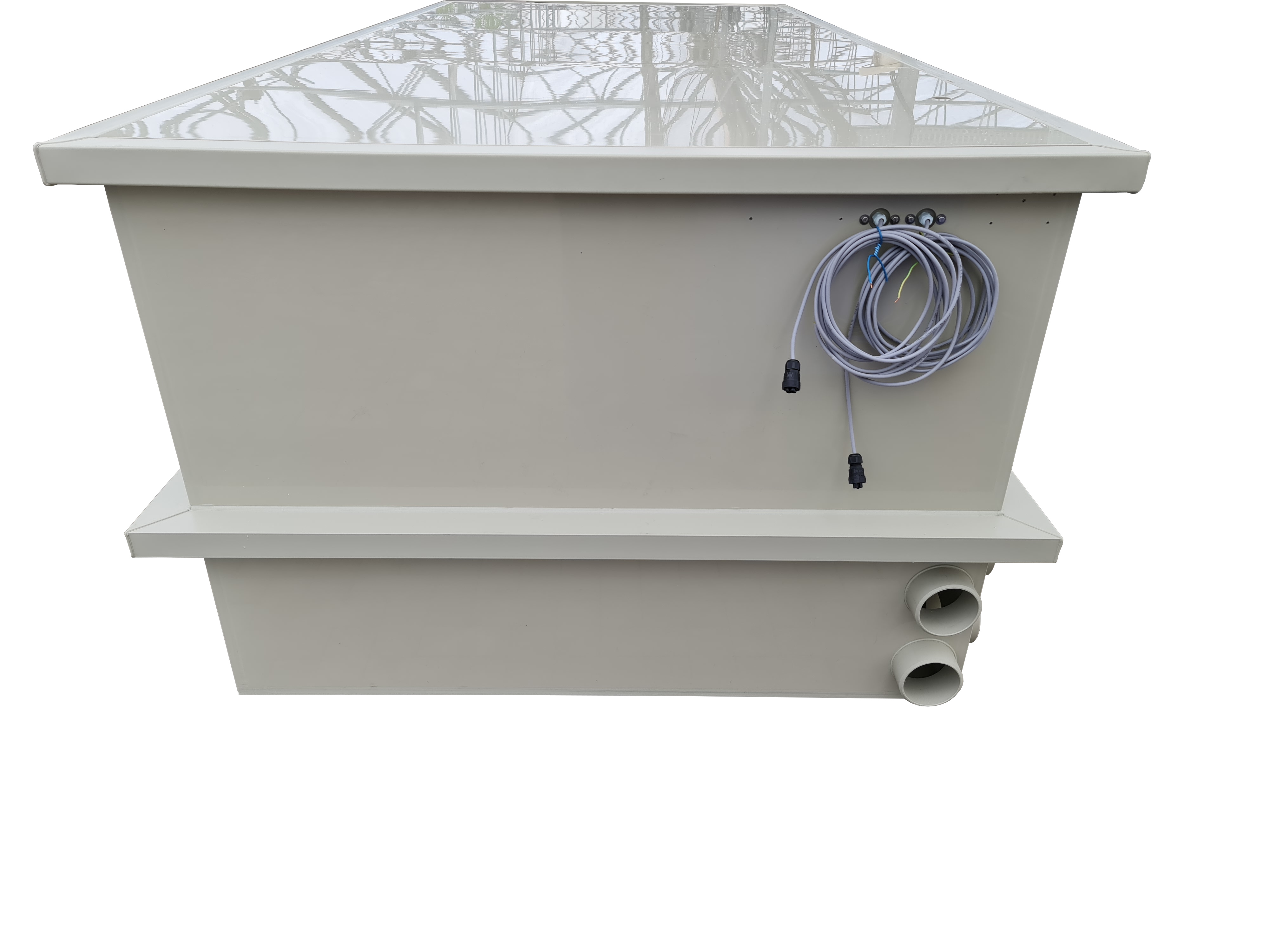 EPS Combi-Trommelfilter CF150 + integrierte Biokammer + integrierte Pumpenkammer + Rinnenspülung + Steuerung + Spülpumpe + UV-Schutz + Edelstahlsieb in Sandwichbauweise Kopie