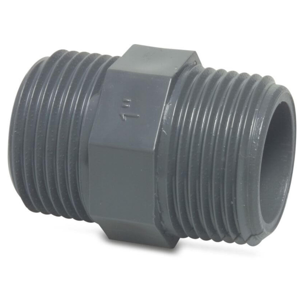 PVC Übergangsnippel(-muffe) beidseitig  1" AG