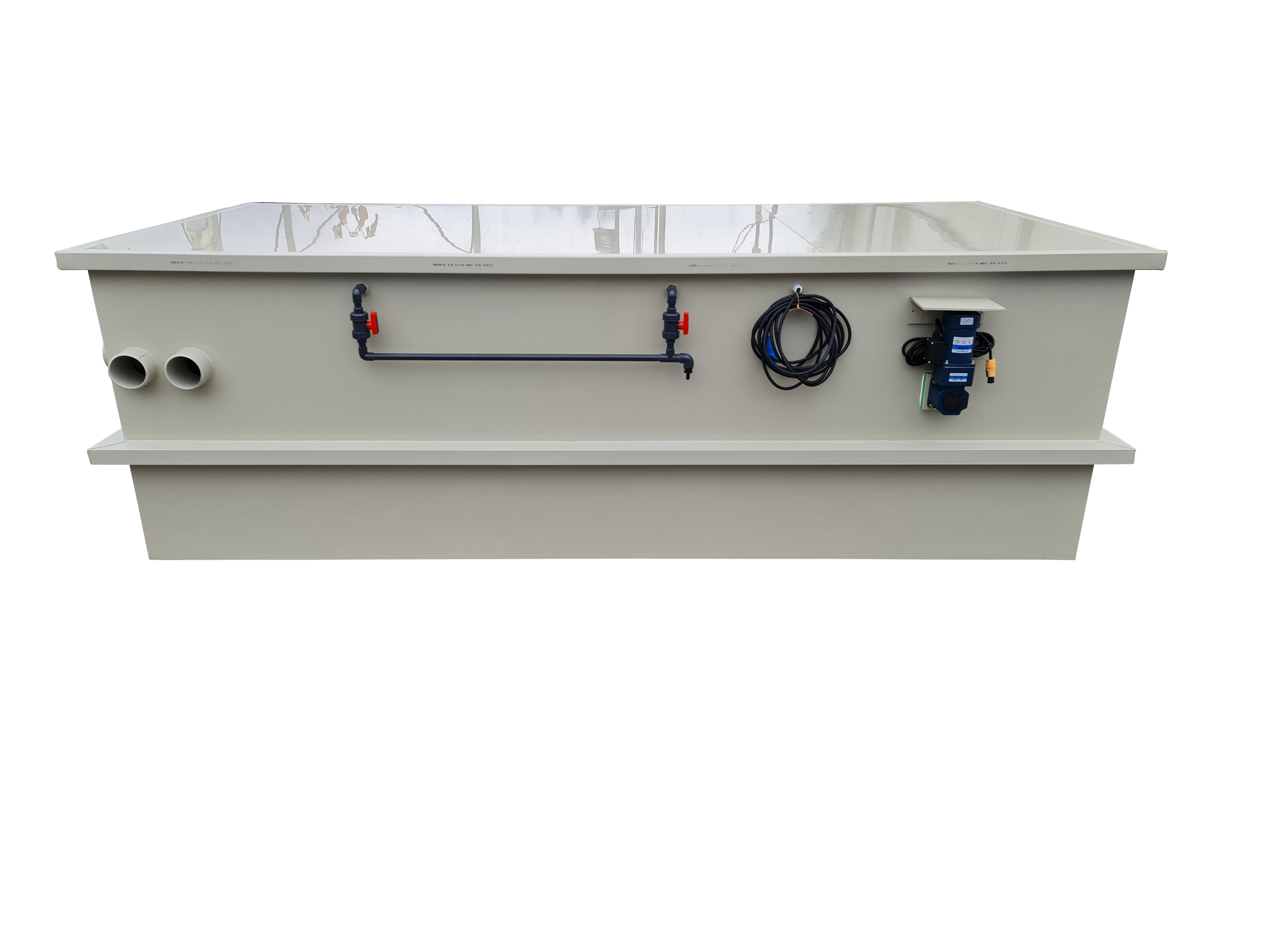 EPS Combi-Trommelfilter CF150 + integrierte Biokammer + integrierte Pumpenkammer + Rinnenspülung + Steuerung + Spülpumpe + UV-Schutz + Edelstahlsieb in Sandwichbauweise Kopie