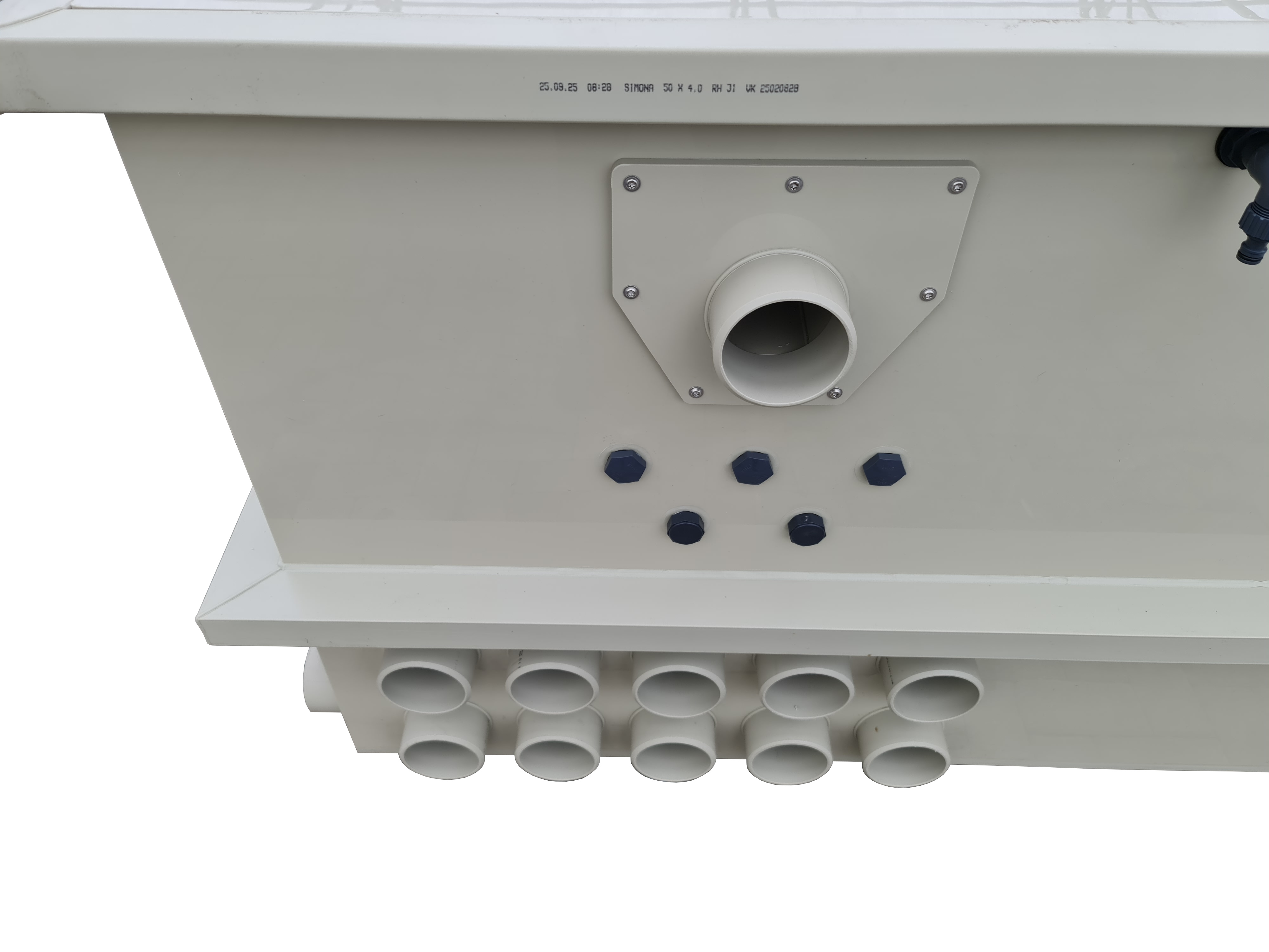 EPS Combi-Trommelfilter CF150 + integrierte Biokammer + integrierte Pumpenkammer + Rinnenspülung + Steuerung + Spülpumpe + UV-Schutz + Edelstahlsieb in Sandwichbauweise Kopie