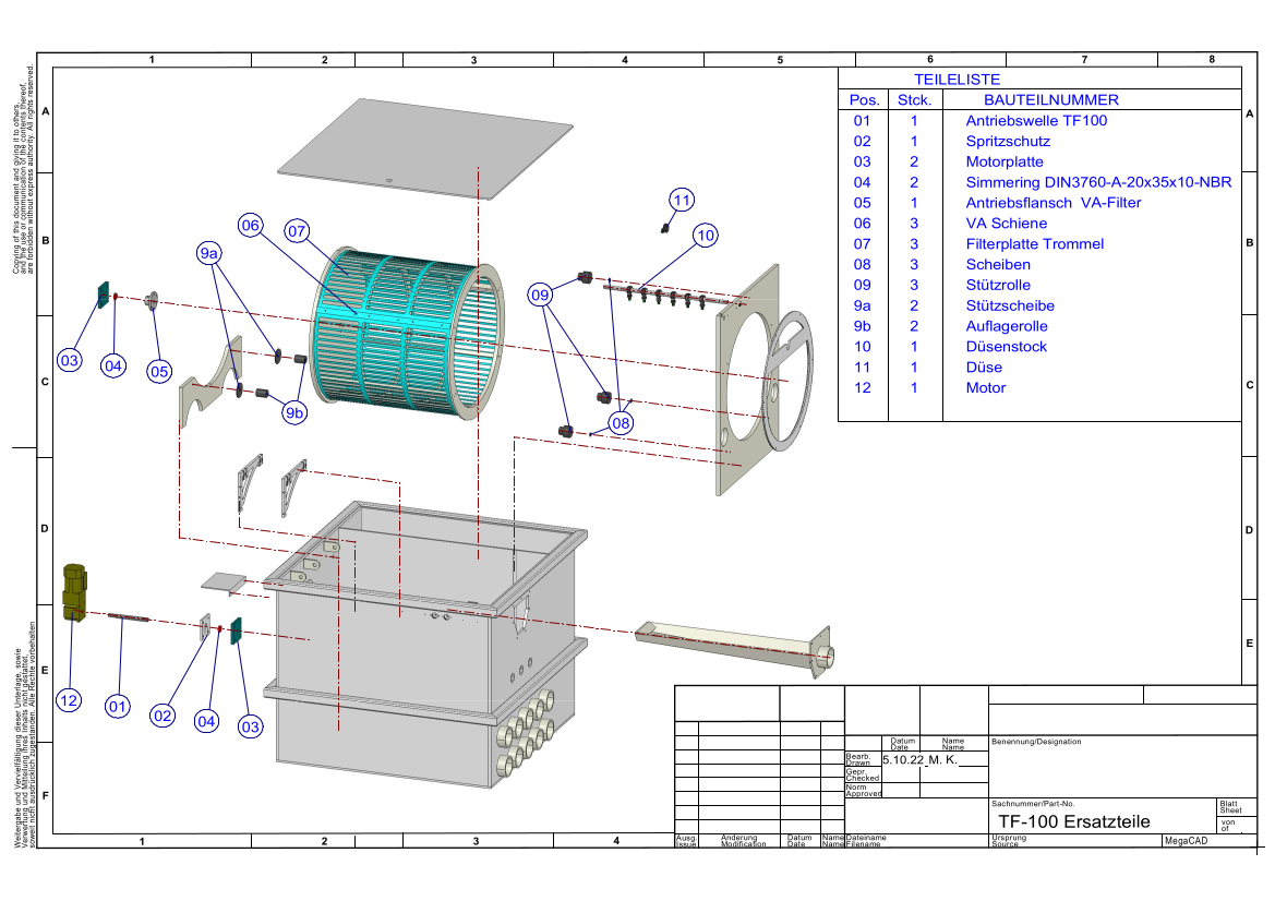 EPS Trommelfilter TF100 + integrierte Pumpenkammer + Rinnenspülung + Steuerung + Spülpumpe + UV-Schutz + Edelstahlsieb in Sandwichbauweise EPS Trommelfilter TF100 + integrierte Pumpenkammer + Rinnenspülung + Steuerung + Spülpumpe + UV-Schutz + Edelstahlsieb in Sandwichbauweise