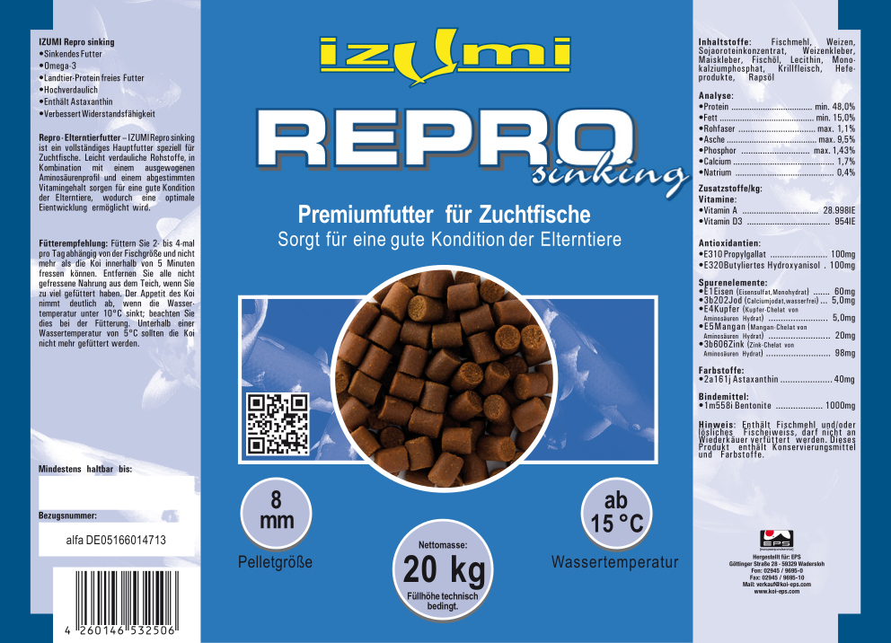 Izumi Repro sinking 8 mm - 20 kg - Sackware