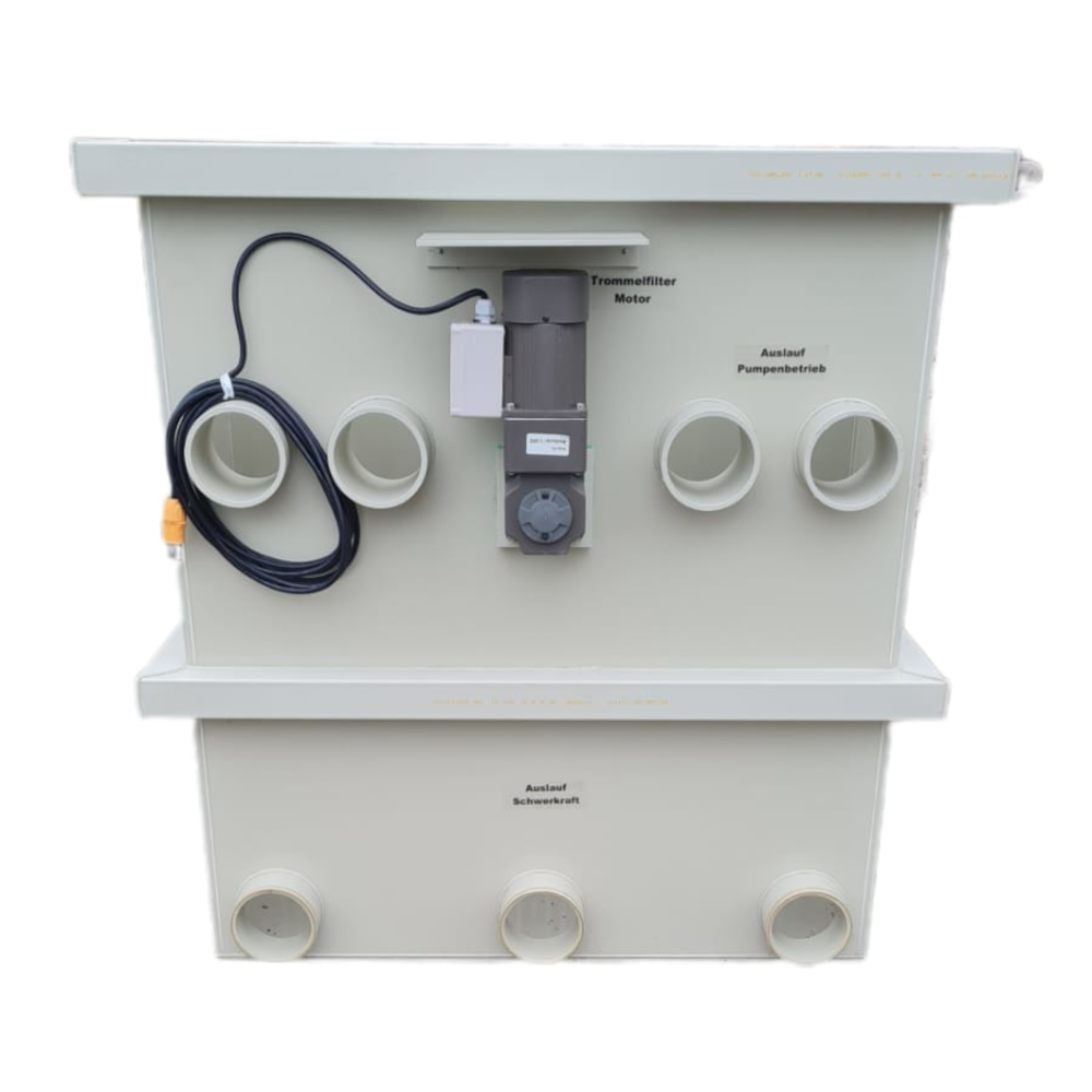 EPS Combi-Trommelfilter CF65 + integrierte Biokammer + integrierte Pumpenkammer + Rinnenspülung + Steuerung + Spülpumpe + UV-Schutz + Edelstahlsieb in Sandwichbauweise