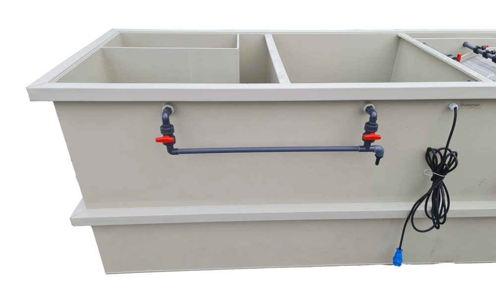EPS Combi-Trommelfilter CL65 Quer Jumbo + integrierte Biokammer + Rinnenspülung + Steuerung + Spülpumpe + UV-Schutz + Edelstahlsieb in Sandwichbauweise EPS Combi-Trommelfilter CL65 Quer Jumbo + integrierte Biokammer + Rinnenspülung + Steuerung + Spülpumpe + UV-Schutz + Edelstahlsieb in Sandwichbauweise