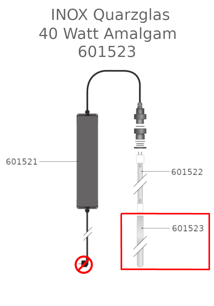 INOX Quarzglas für Tauch UVC 40 W Amalgam (FW)